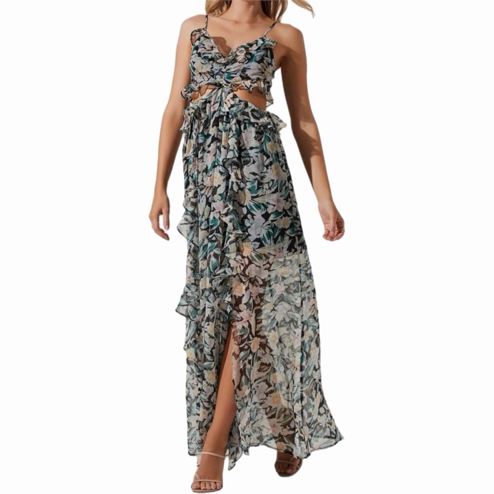 ASTR the Label Floral Print Cutout Palace Dress